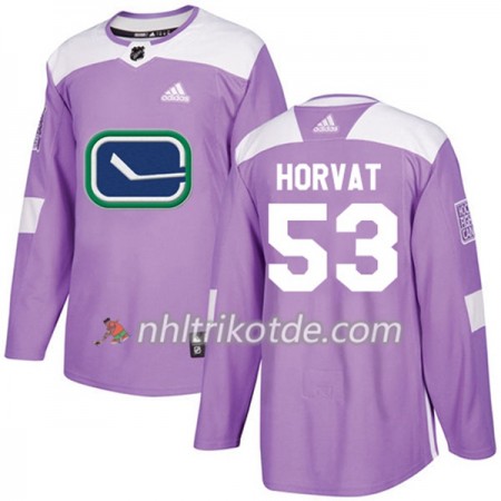 Vancouver Canucks Trikot Bo Horvat 53 Adidas 2017-2018 Lila Fights Cancer Practice Authentic - Herren